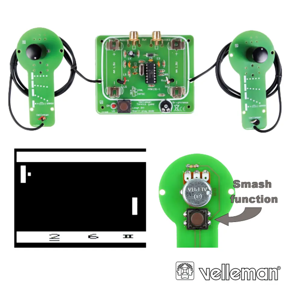 KIT JOGO TÉNIS P/ TV VELLEMAN 1