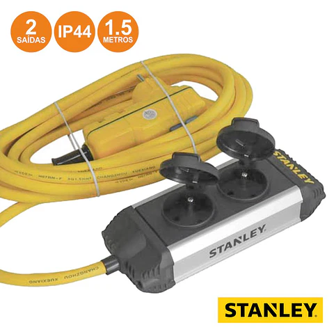 TOMADA ELÉTRICA C/ 2 SAÍDAS RCD 1.5M IP44 STANLEY
