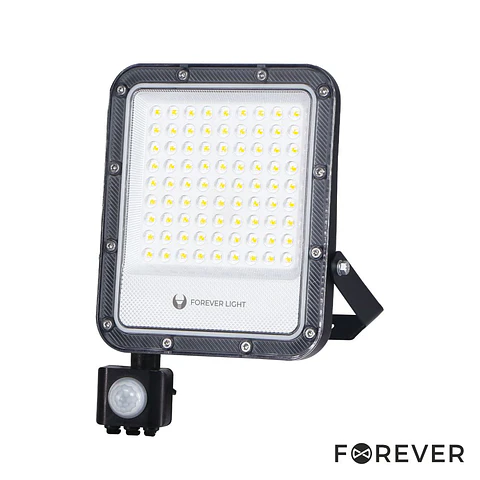 Foco LED 50W C/ Sensor 230V 6500K 7500lm IP65 Preto FOREVER