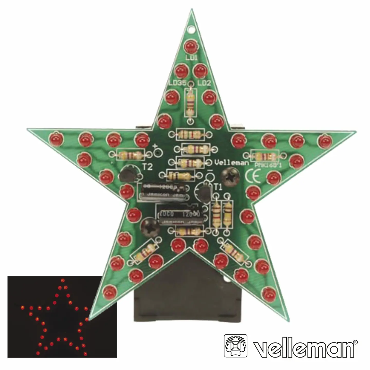 KIT ESTRELA LED INTERMITENTE VERMELHO VELLEMAN 1