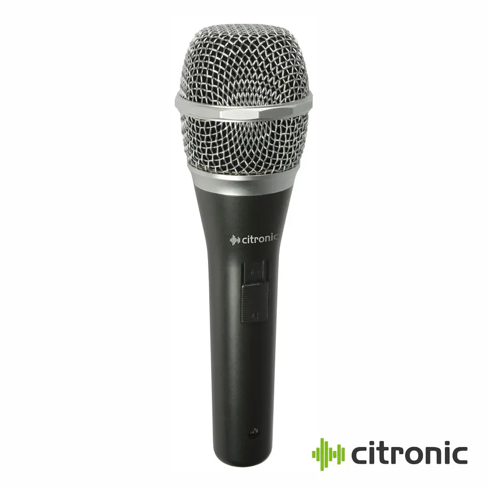 Microfone Mão Dinâmico Profissional C/ Cabo/Mala CITRONIC 1