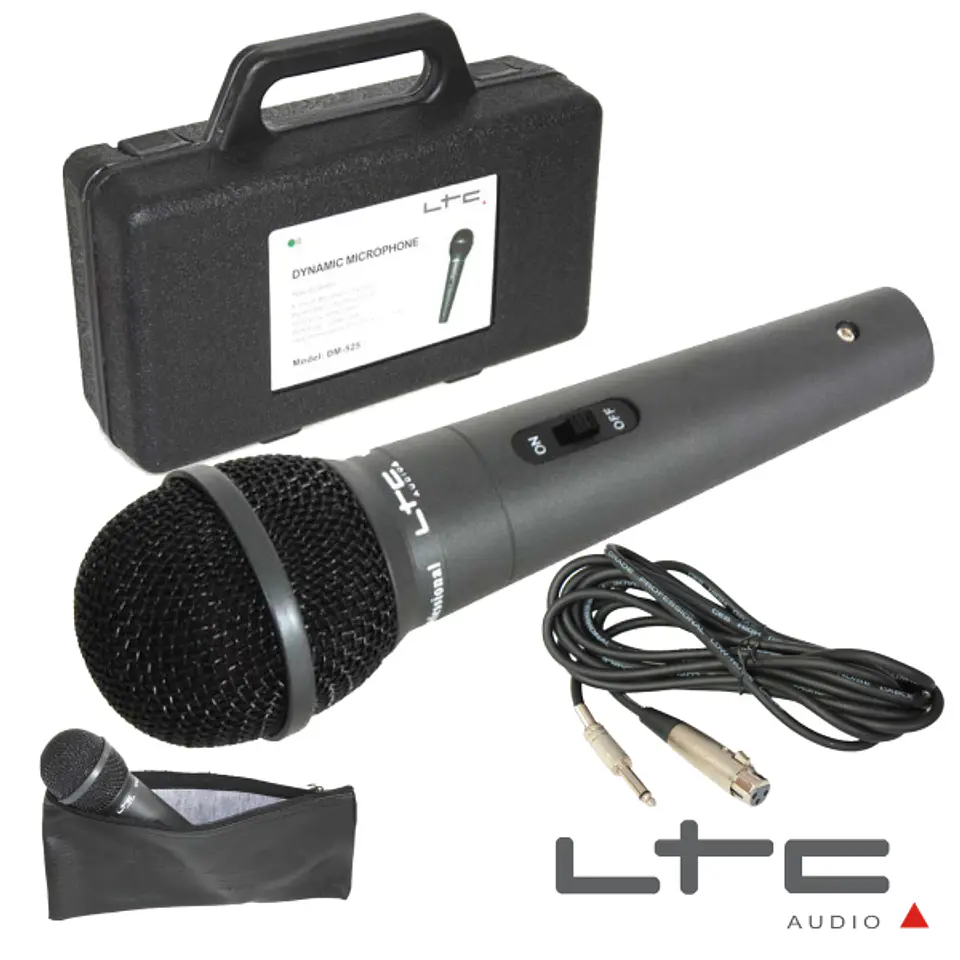 MICROFONE DINÂMICO C/ CABO/MALA/BOLSA 80HZ-20KHZ LTC 1