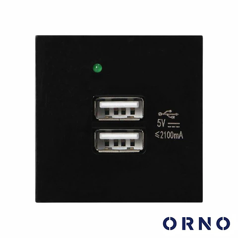 Módulo 2x USB-A P/ Encastrar OR-GM-9010/B ORNO