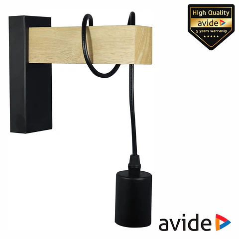 Candeeiro LED Parede IP20 Castanho/Preto AVIDE