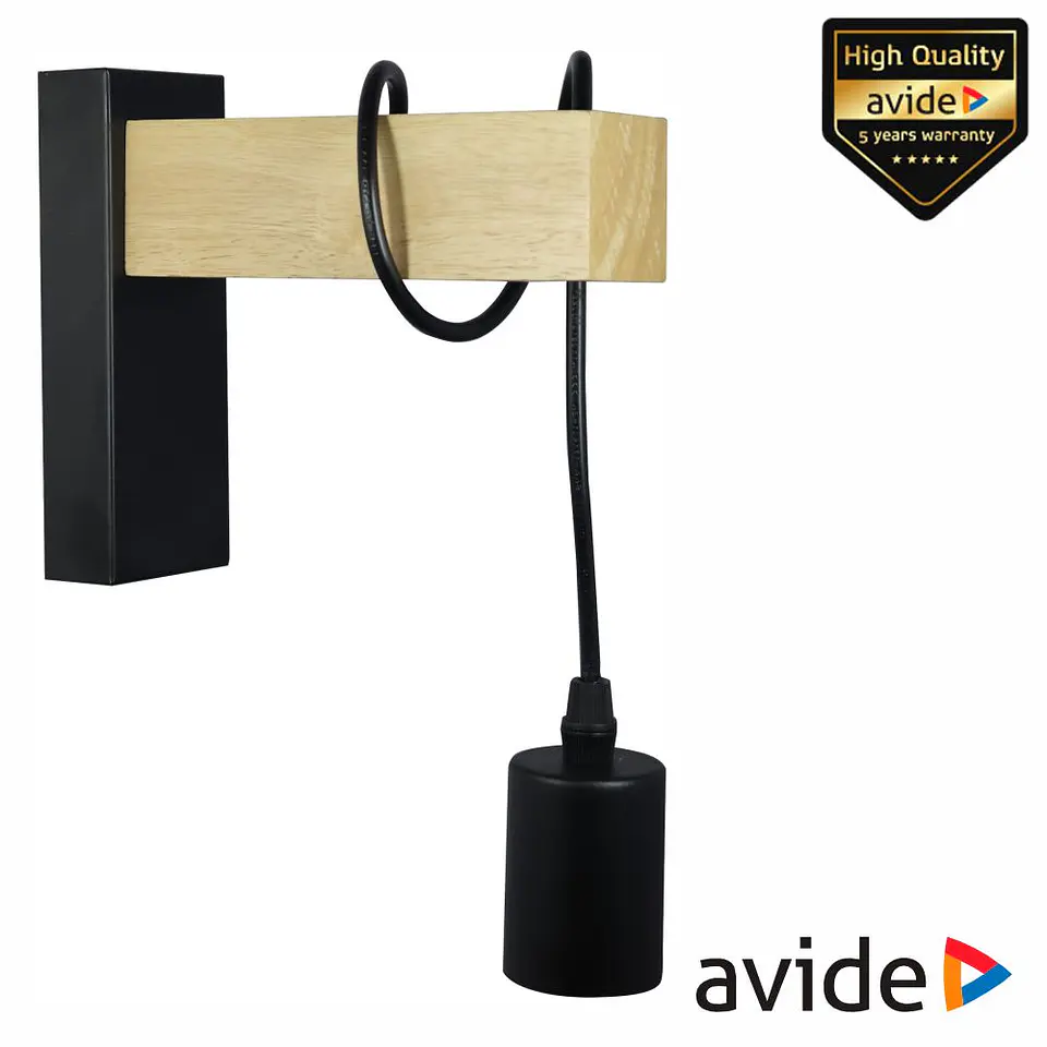 Candeeiro LED Parede IP20 Castanho/Preto AVIDE 1