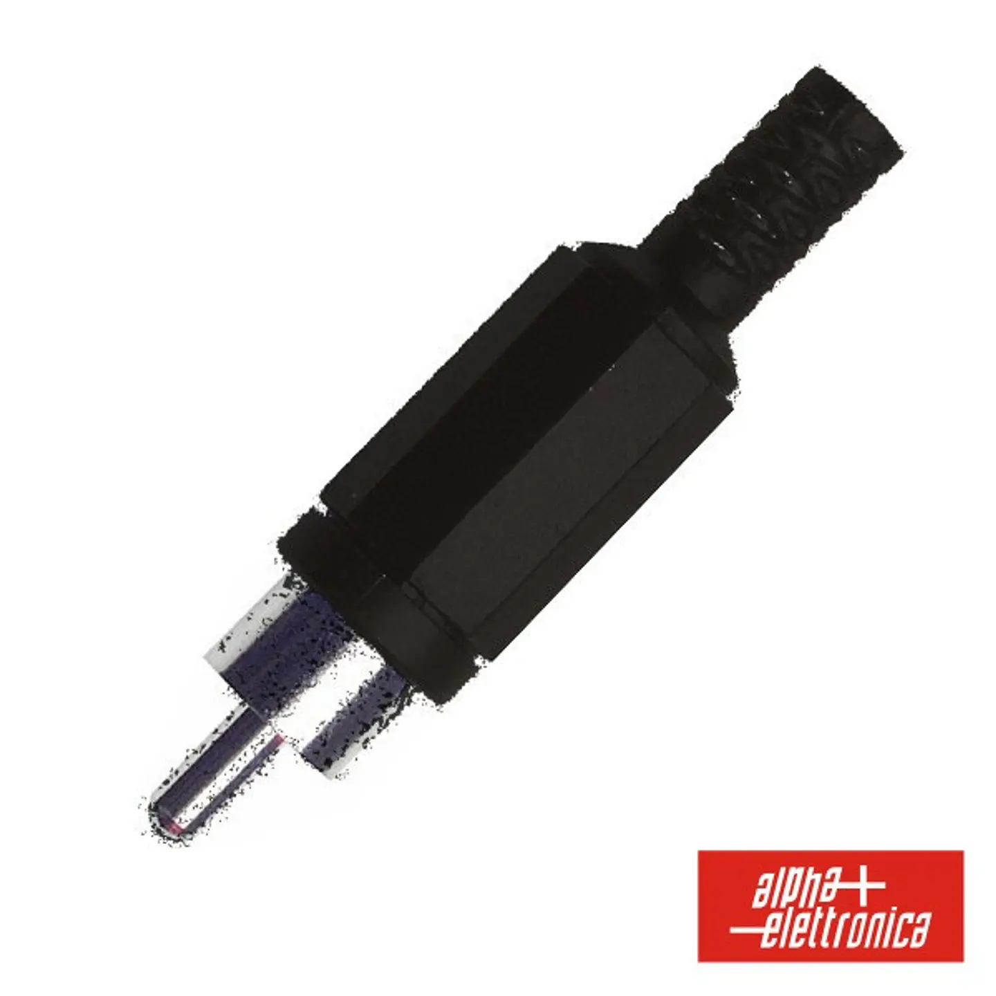 FICHA RCA MACHO PRETA PVC C/ PROTEÇÃO DE CABO 1