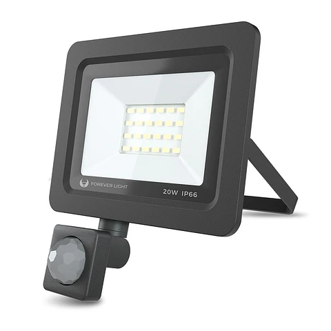 Foco LED 20W C/ Sensor 230V 4500K 1600LM Preto