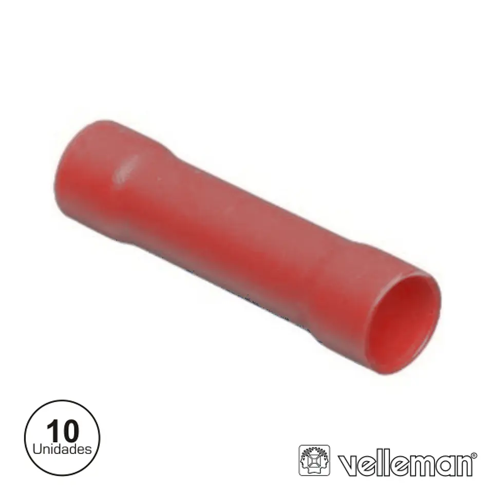 CONECTOR ISOLADO FÊMEA REDONDO VERMELHO 10X VELLEMAN 1