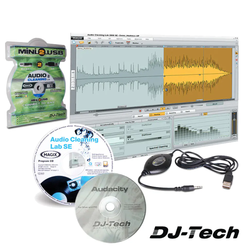 CONVERSOR ÁUDIO ANALÓGICO P/ DIGITAL JACK / USB DJ-TECH 1