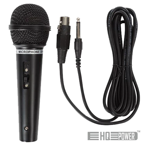 MICROFONE DINÂMICO C/ CABO 80HZ-12KHZ 3M HQ POWER