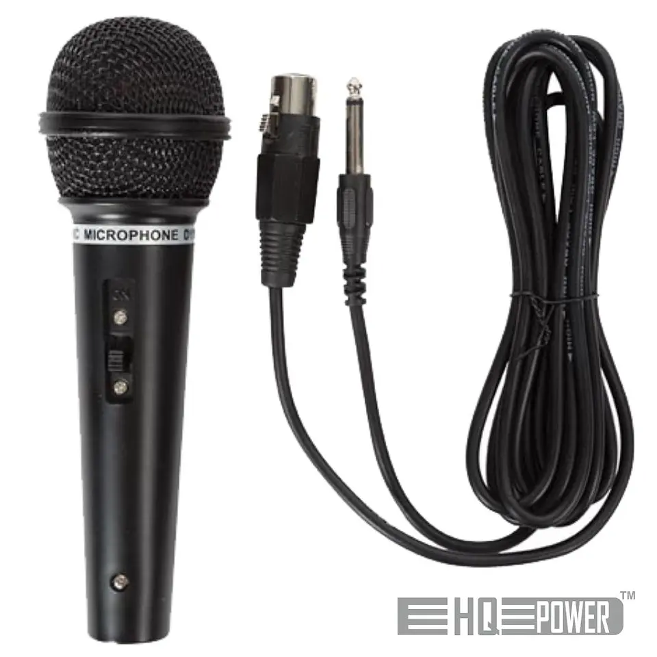 MICROFONE DINÂMICO C/ CABO 80HZ-12KHZ 3M HQ POWER 1