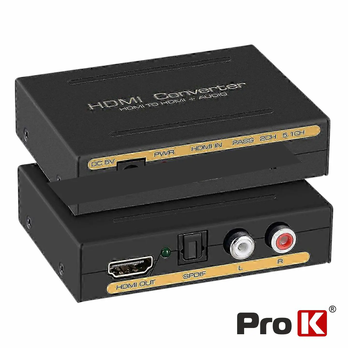 Extrator de Áudio HDMI->HDMI+Toslink+RCA PROK 1