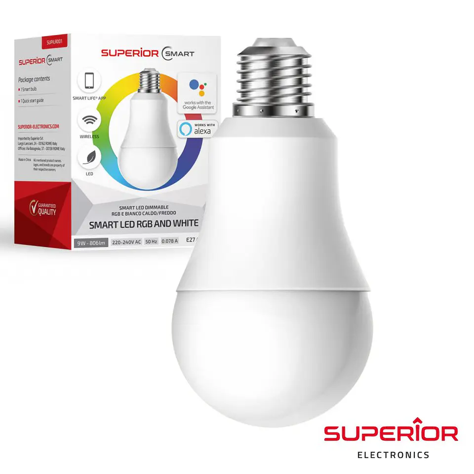 Lâmpada E27 10W 230V Globo 800lm 2700K-6500K / RGB 1