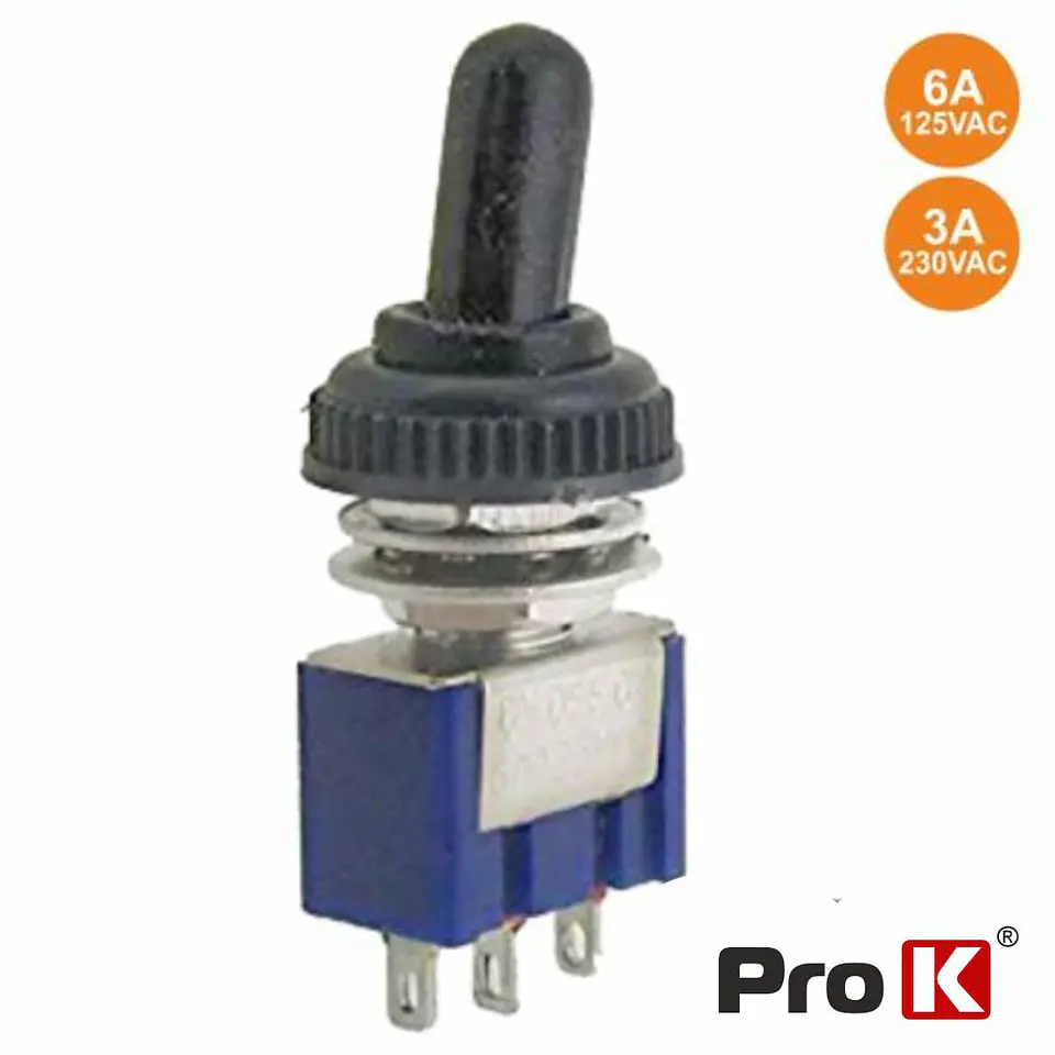 INTERRUPTOR ALAVANCA MINIATURA ON-OFF-ON C/ PROTEÇÃO PROK 1