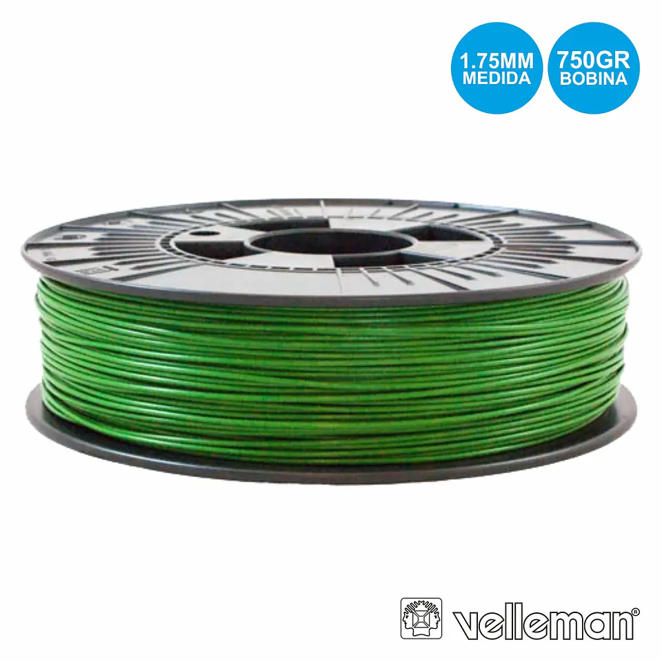 ROLO DE FILAMENTO P/ IMPRESSÃO 3D 1.75MM 750G VERDE 1