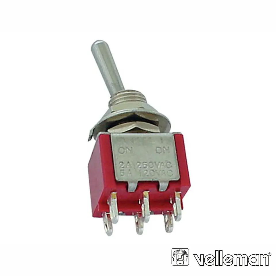 Interruptor Vertical Dpdt On-(On) VELLEMAN 1