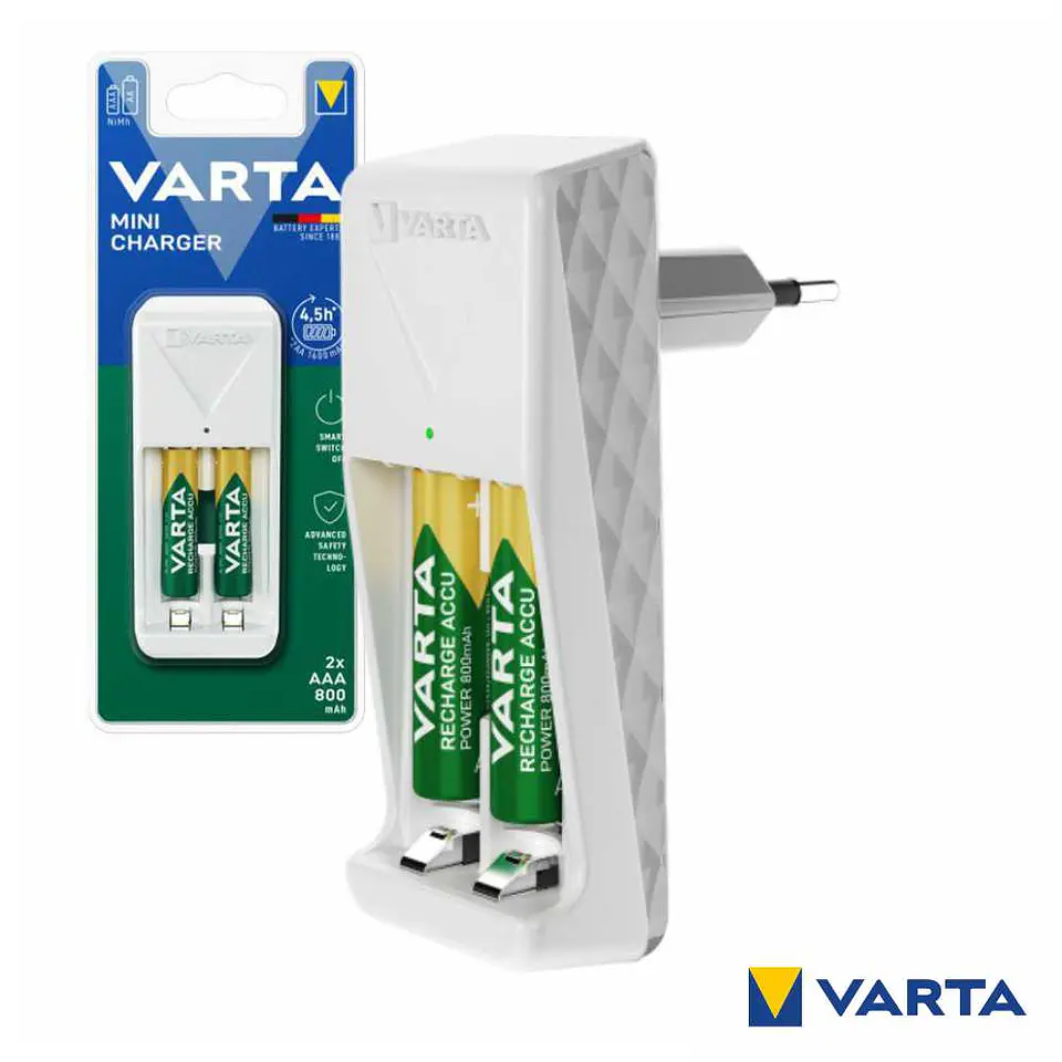 Carregador pilhas AA/AAA 57656 C/ 2x Pilhas AAA 800mAh VARTA 1