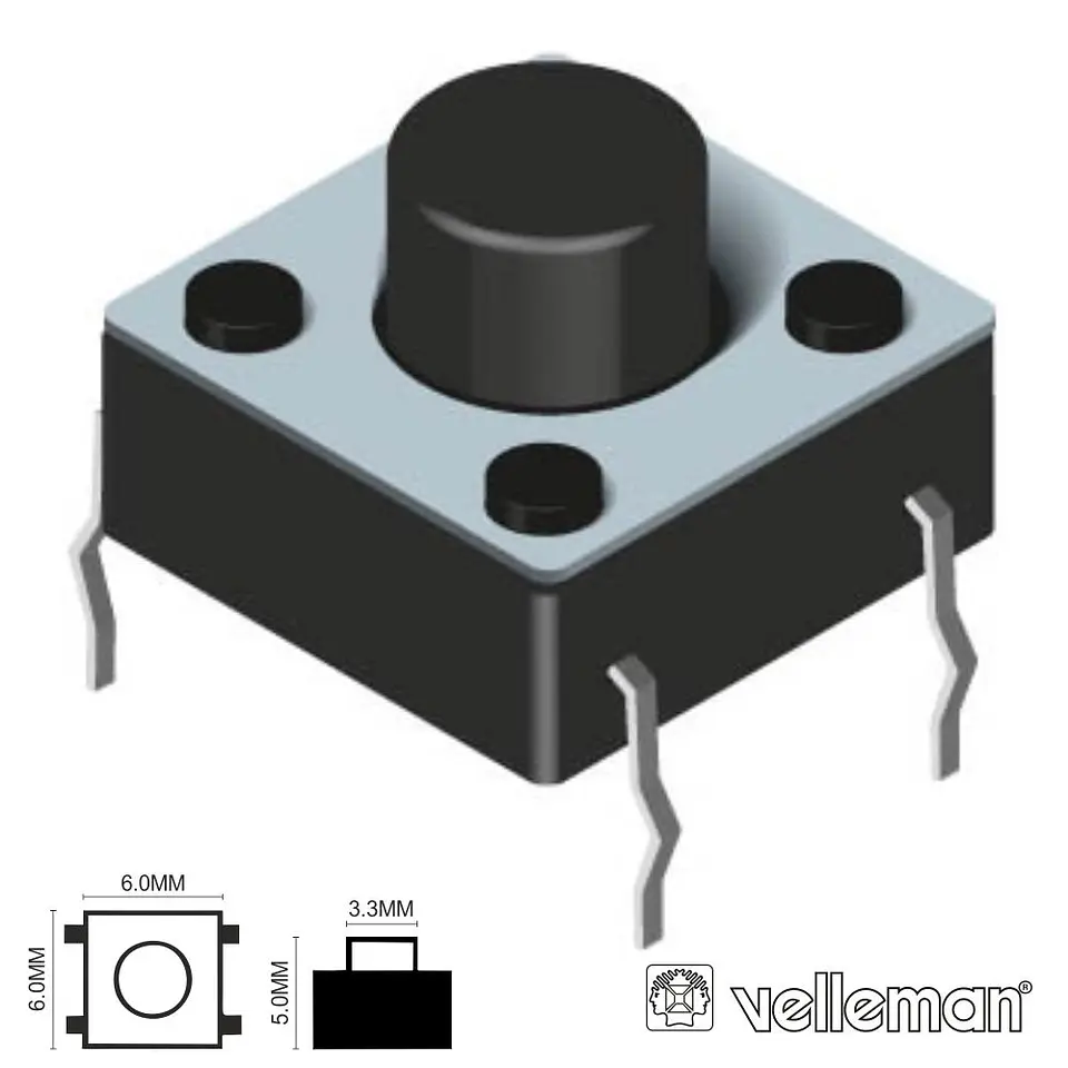 COMUTADOR MICRO SWITCH 6x6MM ALTURA 5MM VELLEMAN 1