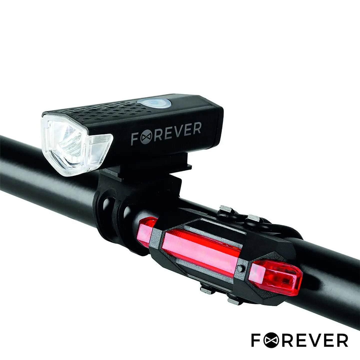 Conjunto Luz LED Dianteira/Traseira P/ Bicicleta FOREVER 1