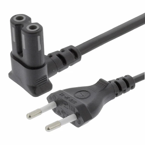 CABO ALIMENTAÇÃO AC PLANO ÂNGULAR / TIPO 8 IEC C7 ÂNGULAR 2M
