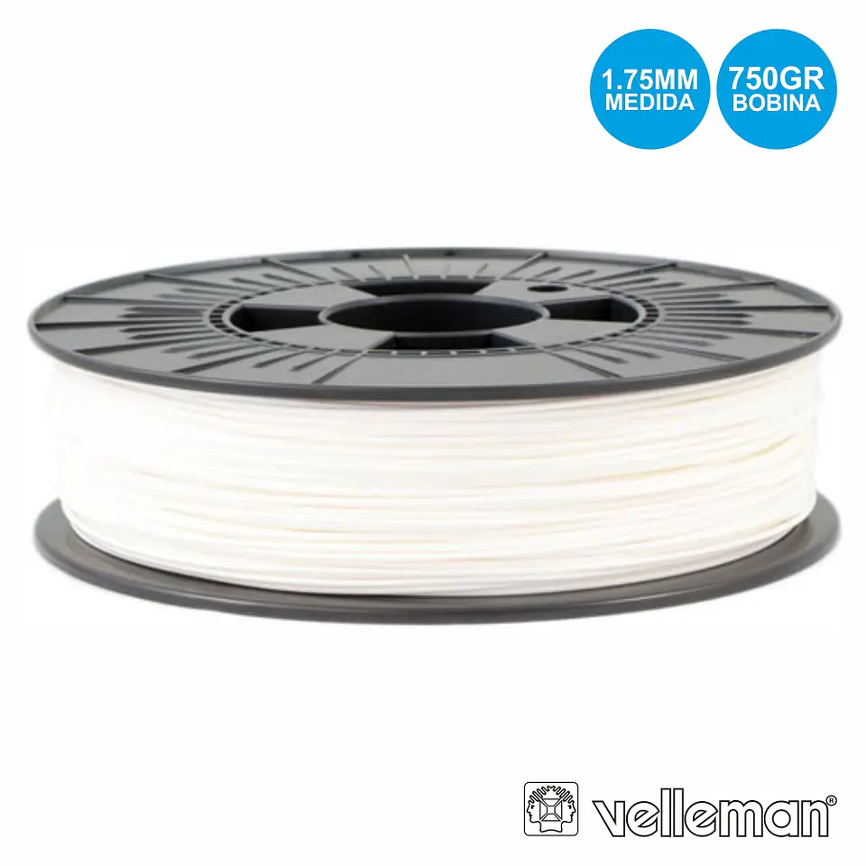 ROLO DE FILAMENTO P/ IMPRESSÃO 3D 1.75MM 750G BRANCO 1