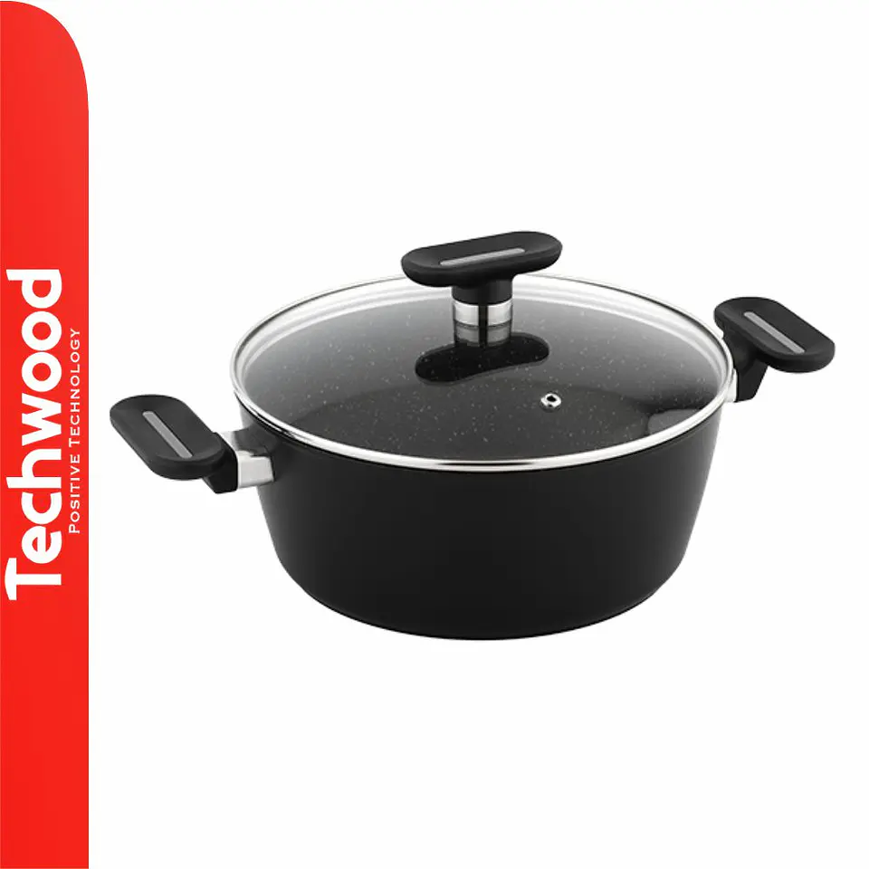 Panela Antiaderente Ø20cm Alumínio C/ Tampa Vidro TECHWOOD 1