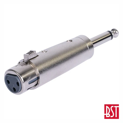 Ficha Adaptadora XLR 3p Fêmea / Jack 6.35mm Macho St BST