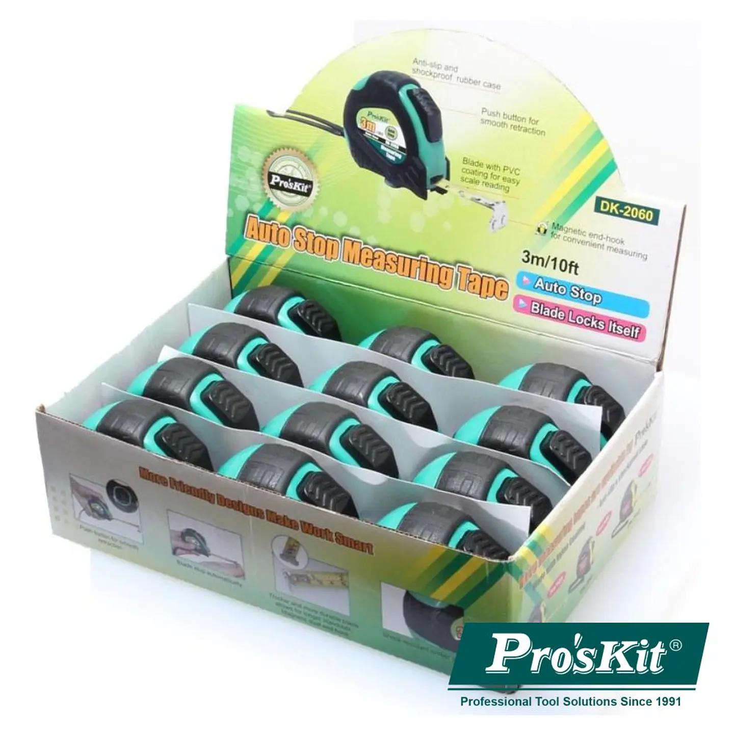 Expositor C/ 12 Fitas Métricas 3m PROSKIT 1