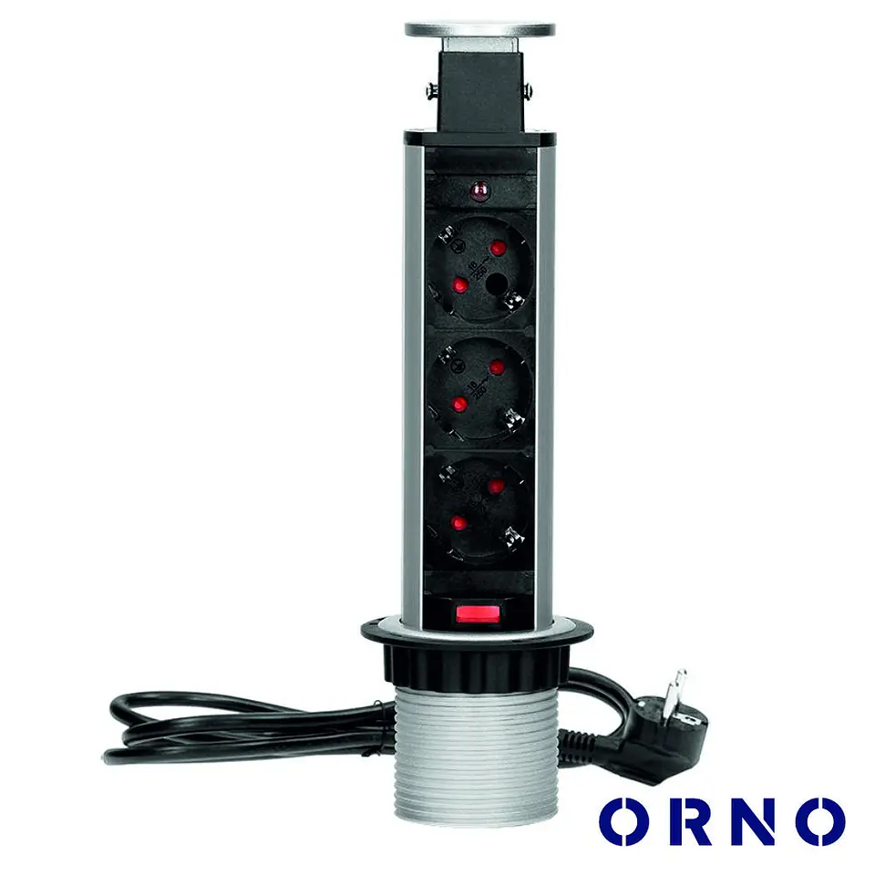 Tomada Elétrica C/ 3 Saídas P/ Secretária ORNO 1