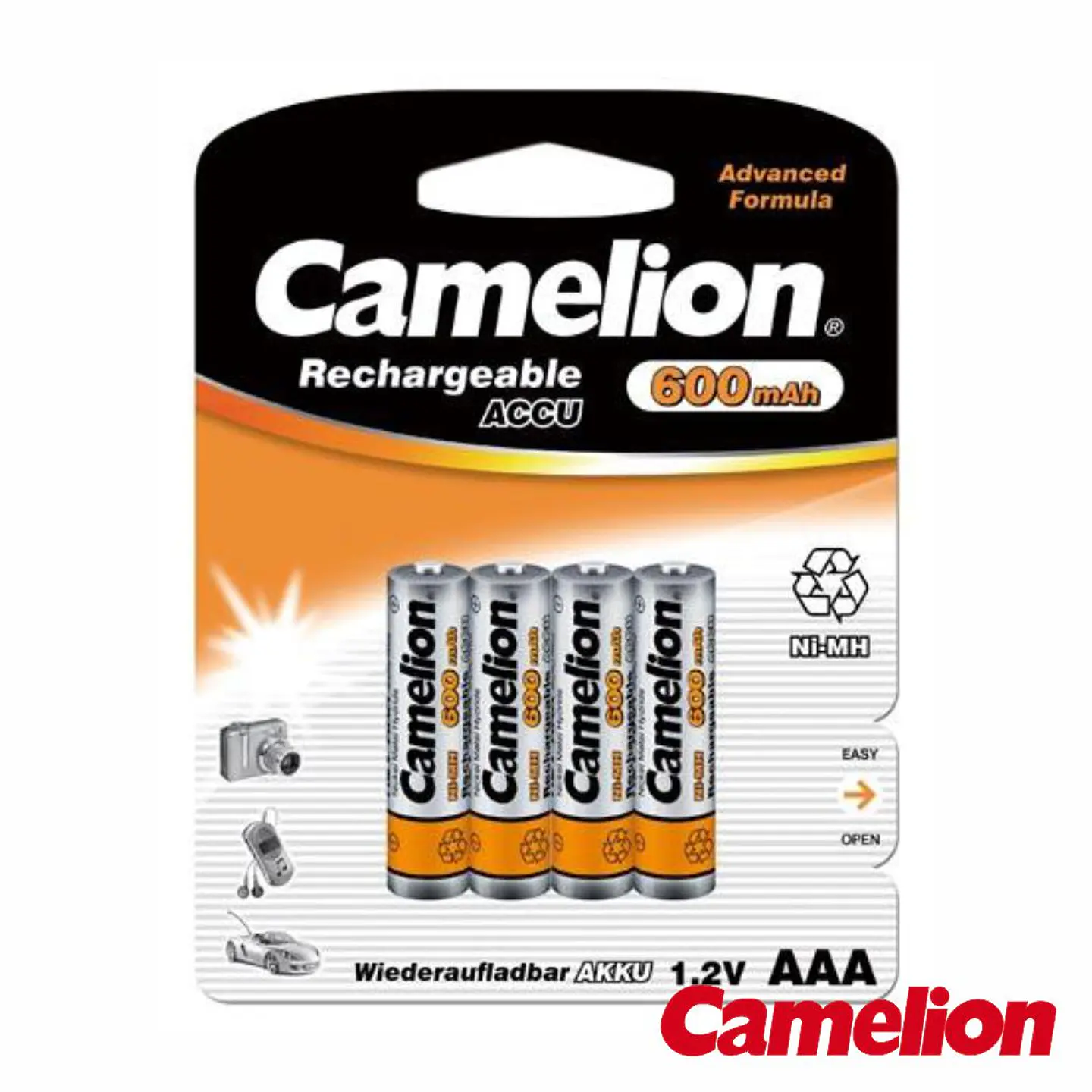 Bateria Ni-Mh AAA 1.2V 900ma 4x Blister CAMELION 1