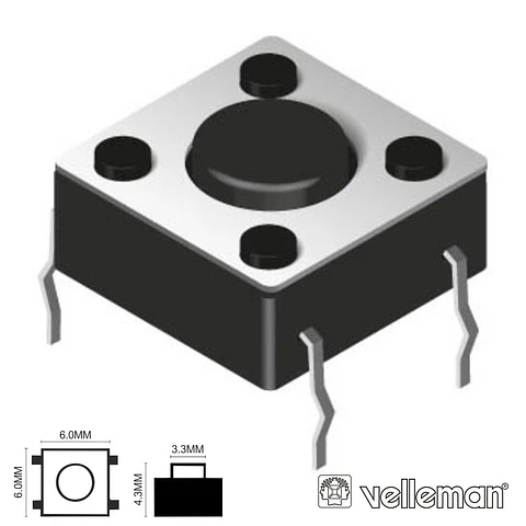 Comutador Micro Switch 6x6mm Altura 4.3mm