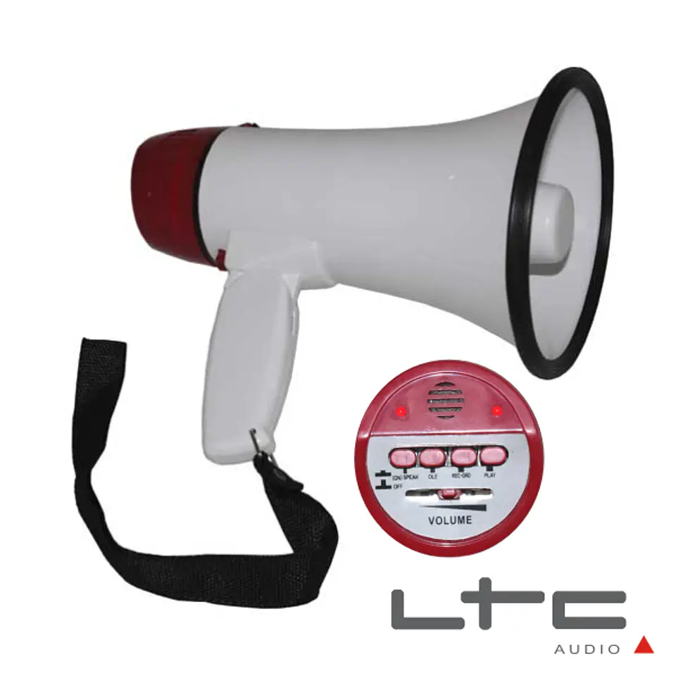 MEGAFONE 20W BAT RECARREGÁVEL REC MIC EMBUTIDO LTC 1