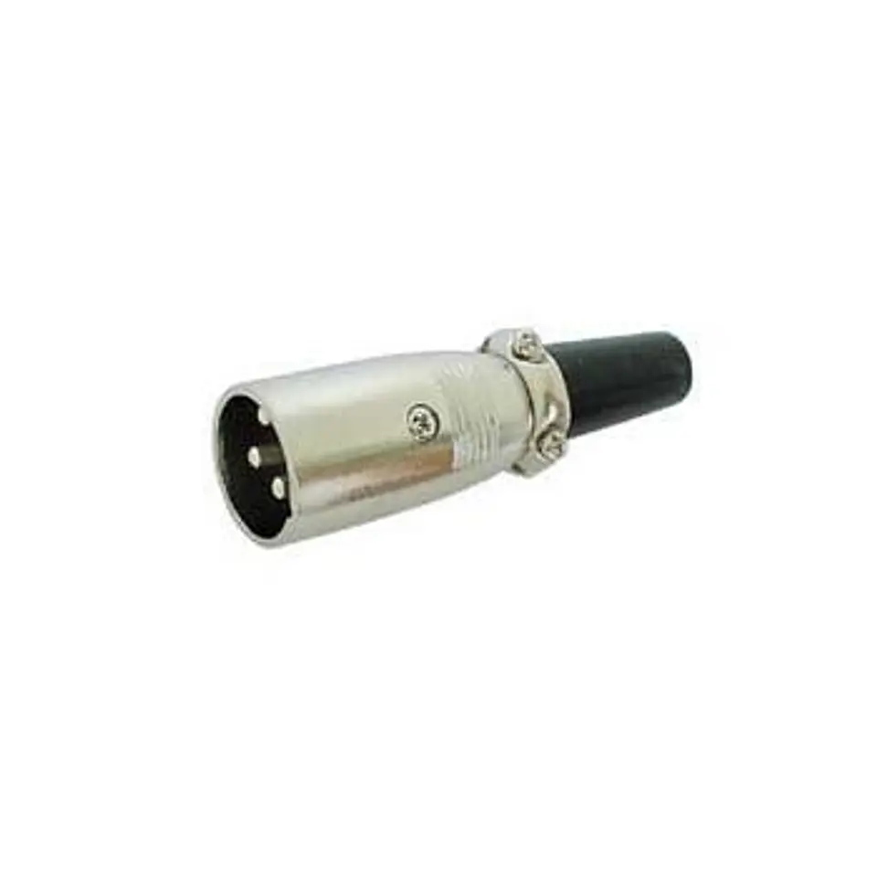 FICHA XLR 3P MACHO NIQUELADO CURTO 1