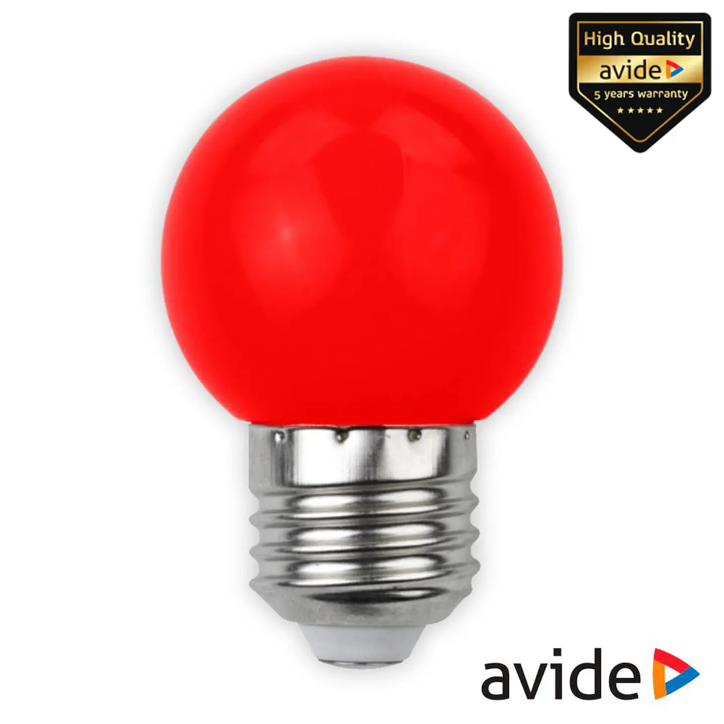 Lâmpada E27 1W LED Globo G45 Vermelho 30lm AVIDE 1