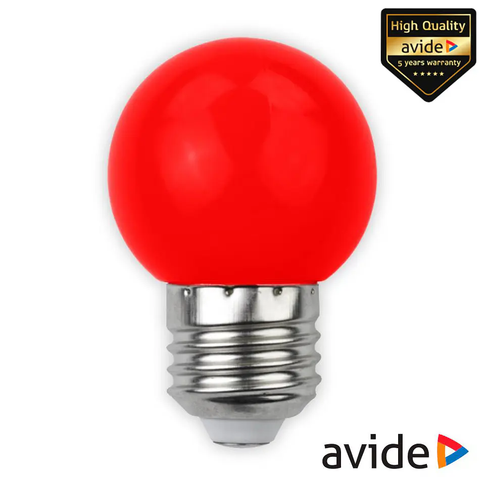 Lâmpada E27 1W LED Globo G45 Vermelho 30lm AVIDE 1