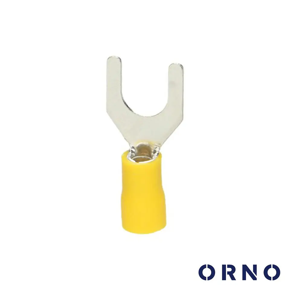 Terminal Forquilha Isolado 6mm 25x Amarelo Blister ORNO 1