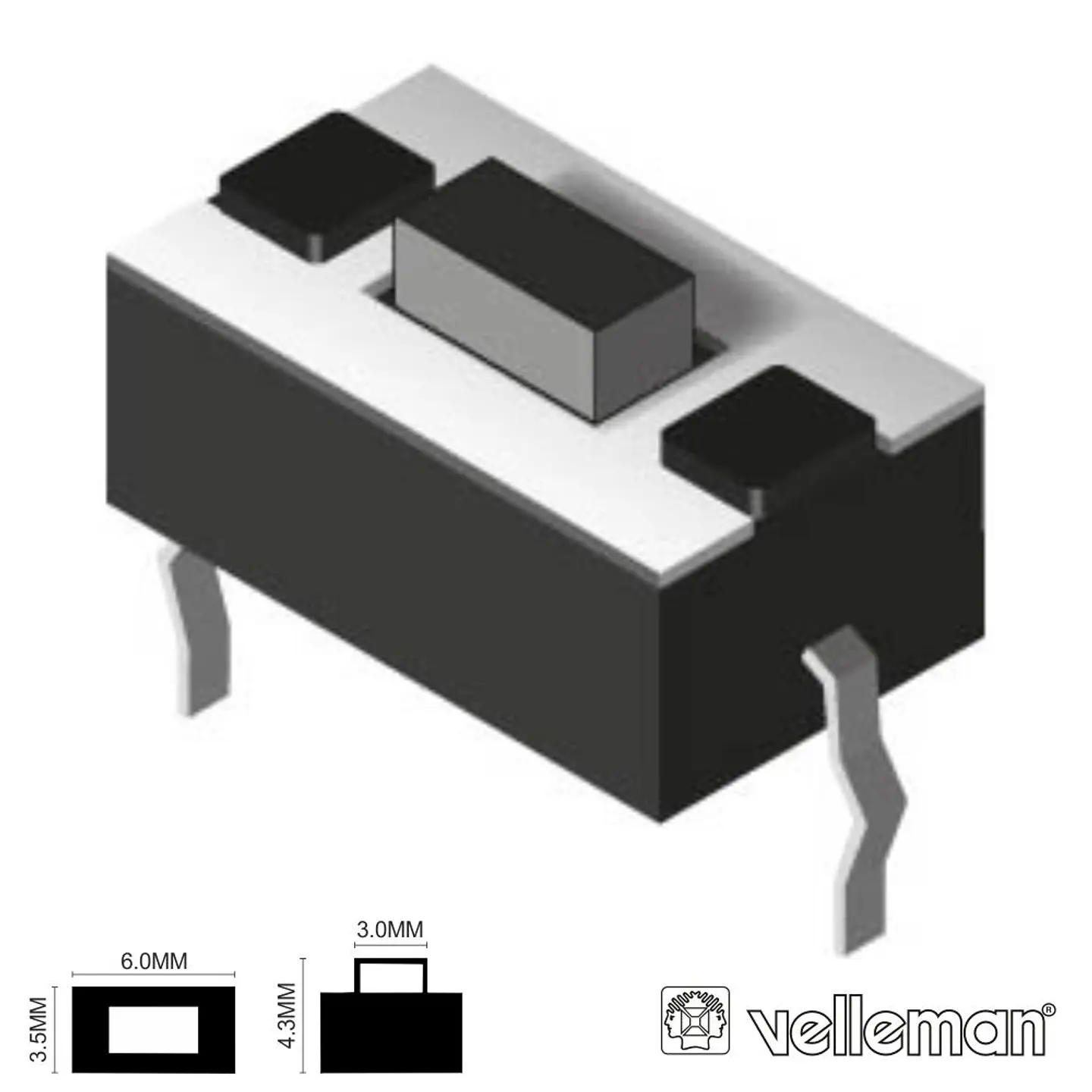 COMUTADOR MICRO SWITCH 6x3.5MM ALTURA 4.2MM VELLEMAN 1