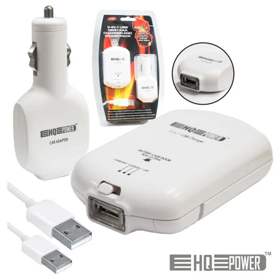 CARREGADOR DE BATERIAS NI-MH AAA 5 EM 1 C/ USB 1