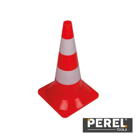 Cone De Sinalização Vermelho/Branco - 50 Cm - PEREL