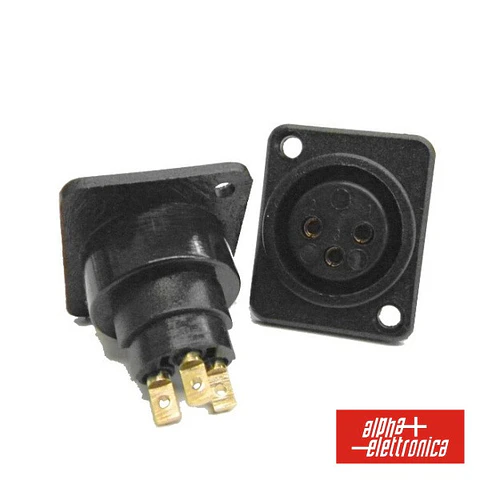 FICHA XLR 3P FÊMEA DE PAINEL NIQUELADO