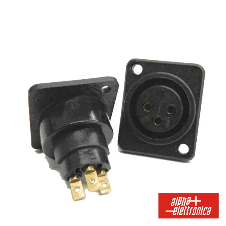FICHA XLR 3P FÊMEA DE PAINEL NIQUELADO 1