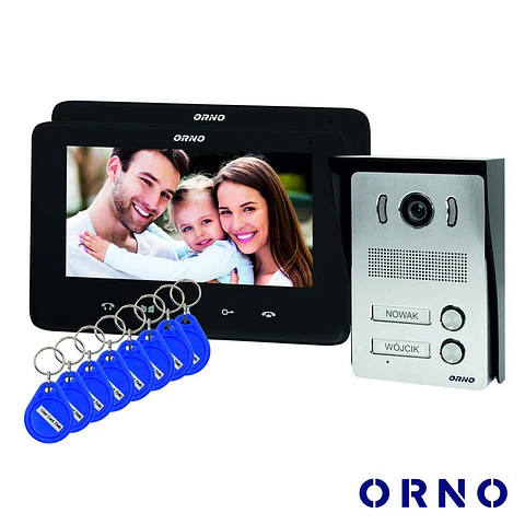 Vídeo Porteiro C/ Lcd 7" Cores LEDS Preto ORNO