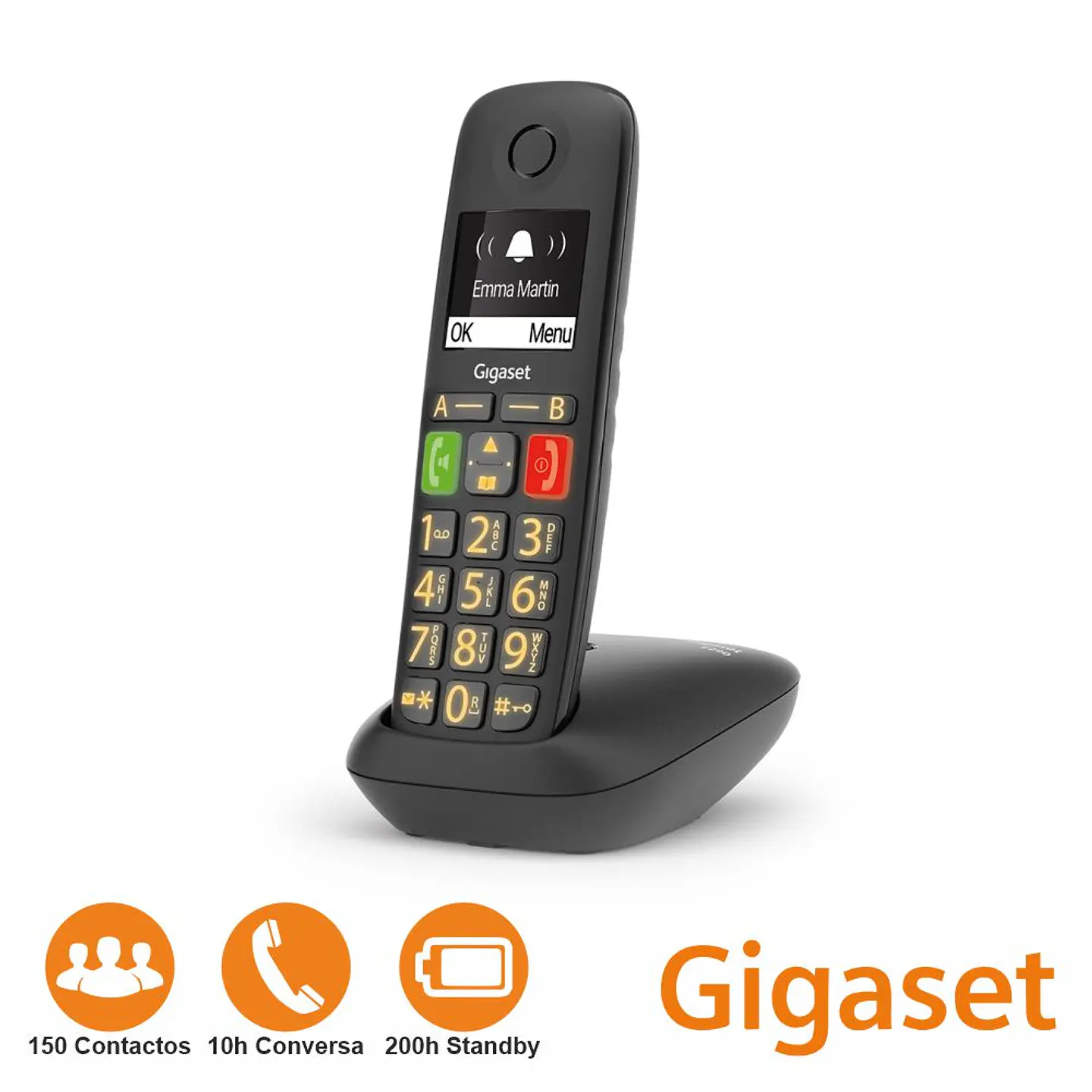 Telefone S/ Fios E290 Preto Gigaset 1