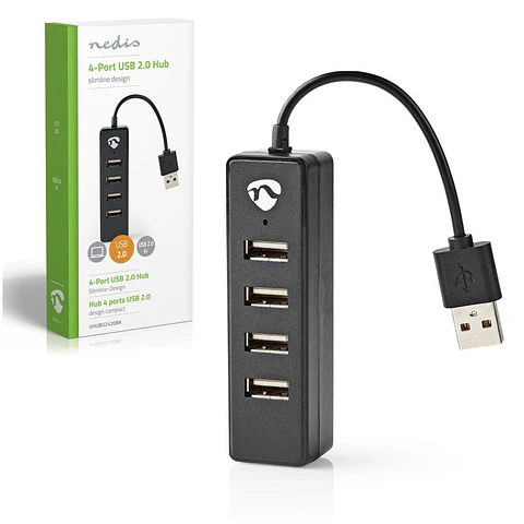 Hub USB 4 Portas USB 2.0 NEDIS