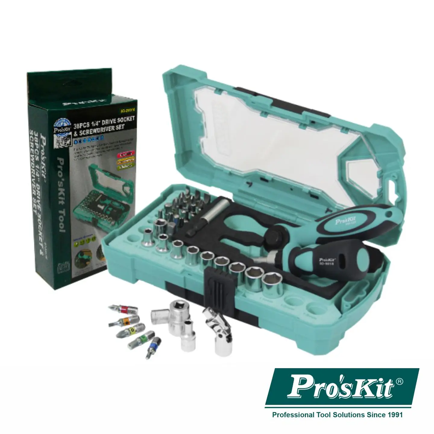 CONJUNTO DE 2 CHAVES ROQUETE C/ 35 BITS E EXTENSOR PROSKIT 1