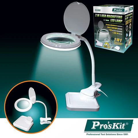 CANDEEIRO C/ LUPA SECRETÁRIA 3 DIOPTRIAS 36 LEDS PROSKIT