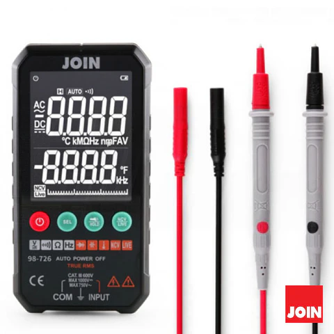Multímetro Digital de Bolso LCD 3.3" True Rms 1000V JOIN