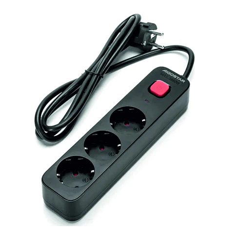Extensão Elétrica 3x Schuko C/ Interruptor 1.5m 3G1.5