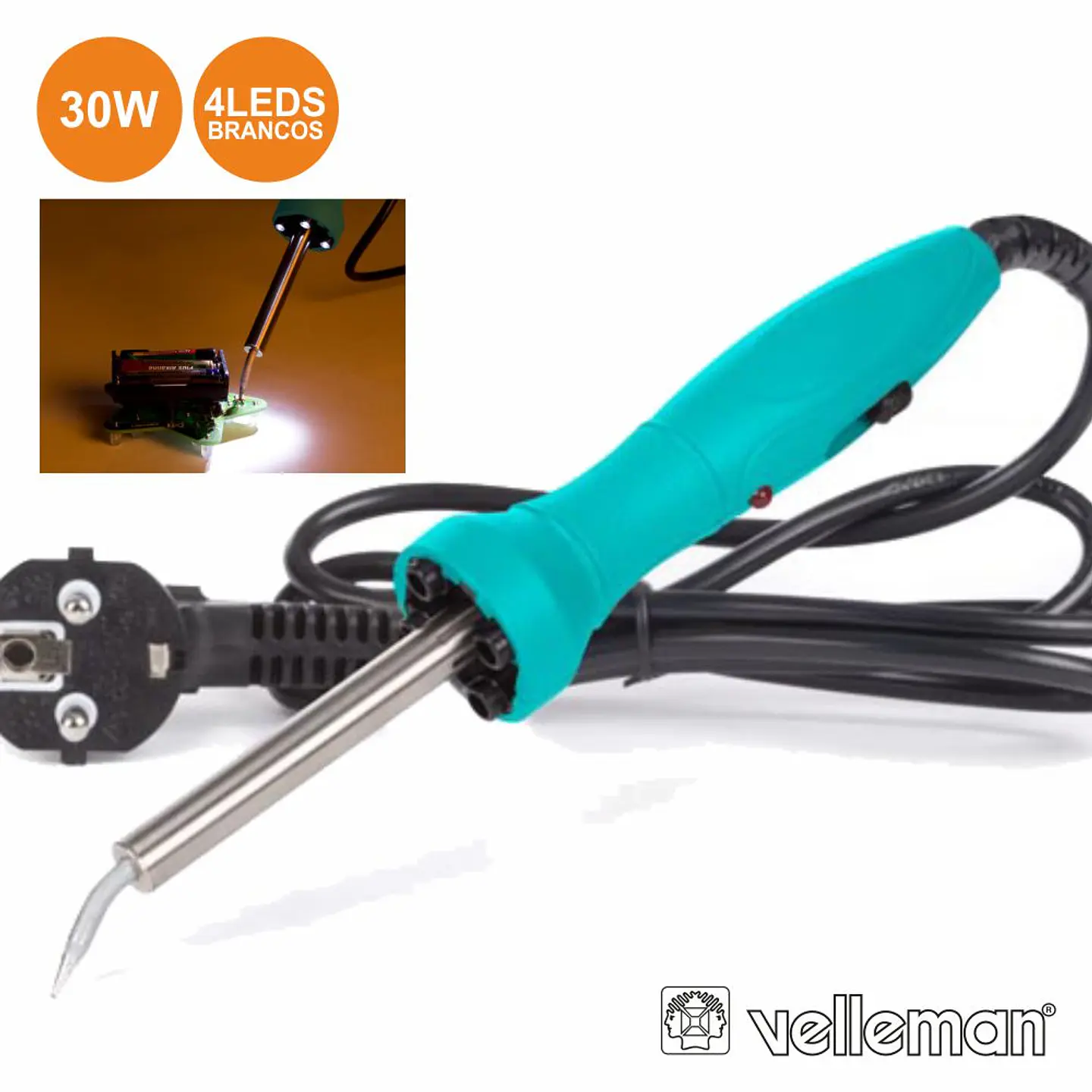 FERRO DE SOLDAR DE ALTA QUALIDADE DE 30W 230VAC C/ 4 LEDS 1