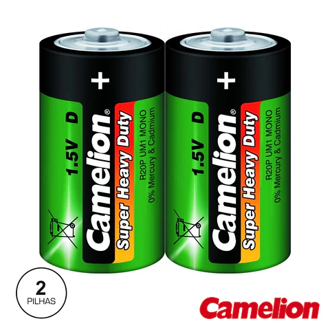 PILHA ZINCO-CARVÃO LR20/D 1.5V 2X CAMELION